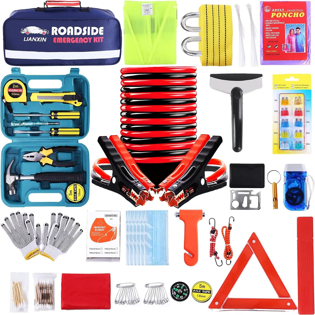 Lianxin 142-Piece Roadside Emergency Kit
