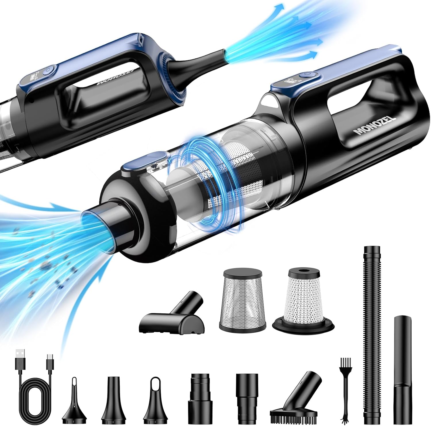 MONOZEL Cordless Car Vacuum and Air Duster