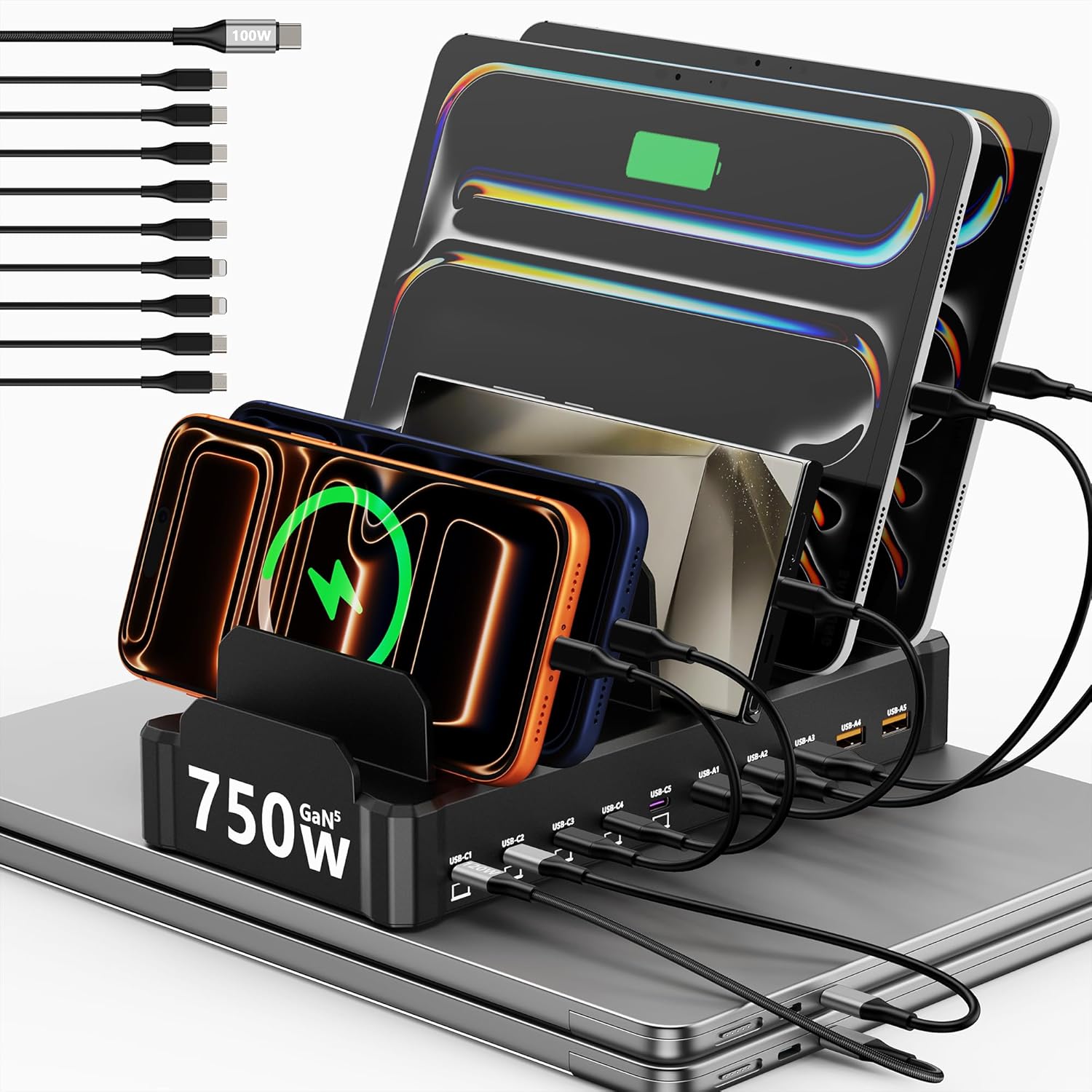 Zobirez 750W 10-Port Charging Station