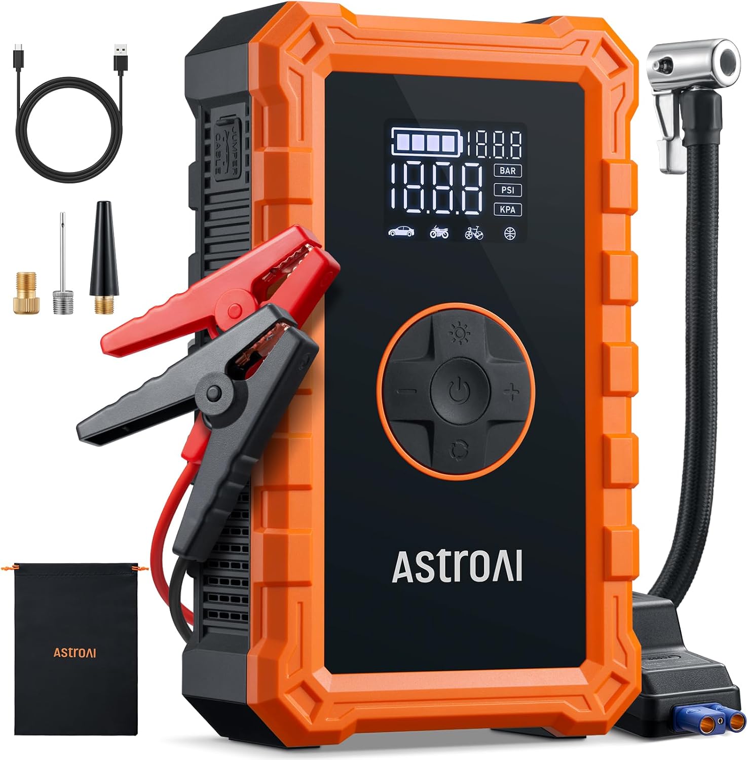 AstroAI S8 jump starter and air compressor combo unit