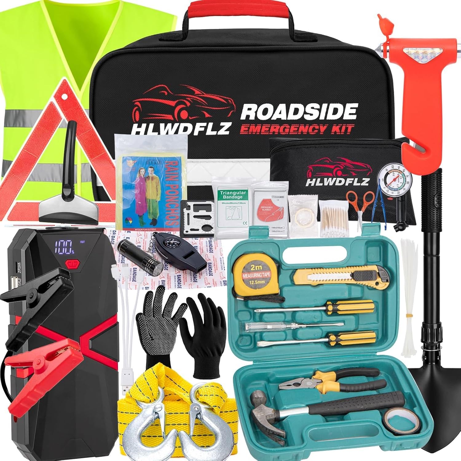 Car Emergency Kit with 2000A Jump Starter