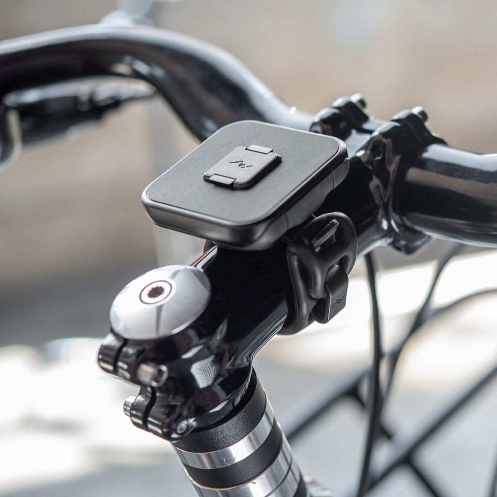 Peak Design Universal Bar Mount installed on a bicycle stem