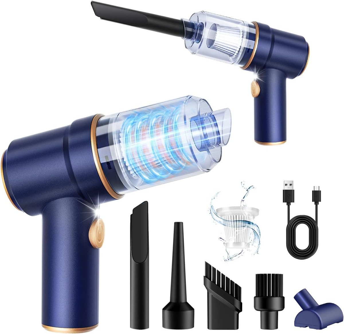 Handheld Car Vacuum Cleaner, 9000Pa Vacuum and Air Duster