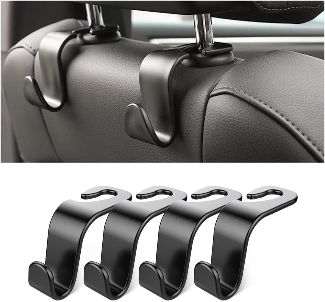 Car Back Seat Headrest Hooks – 4 Pack