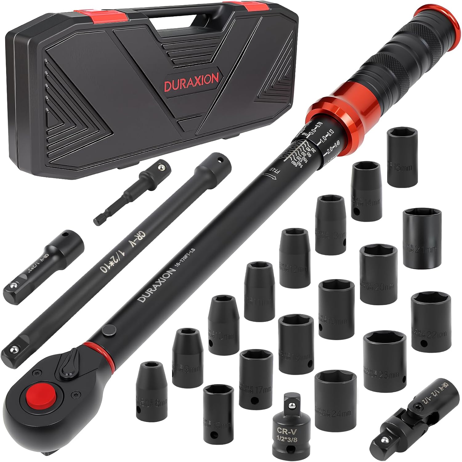 23-Piece 1/2-Inch Drive Torque Wrench Set