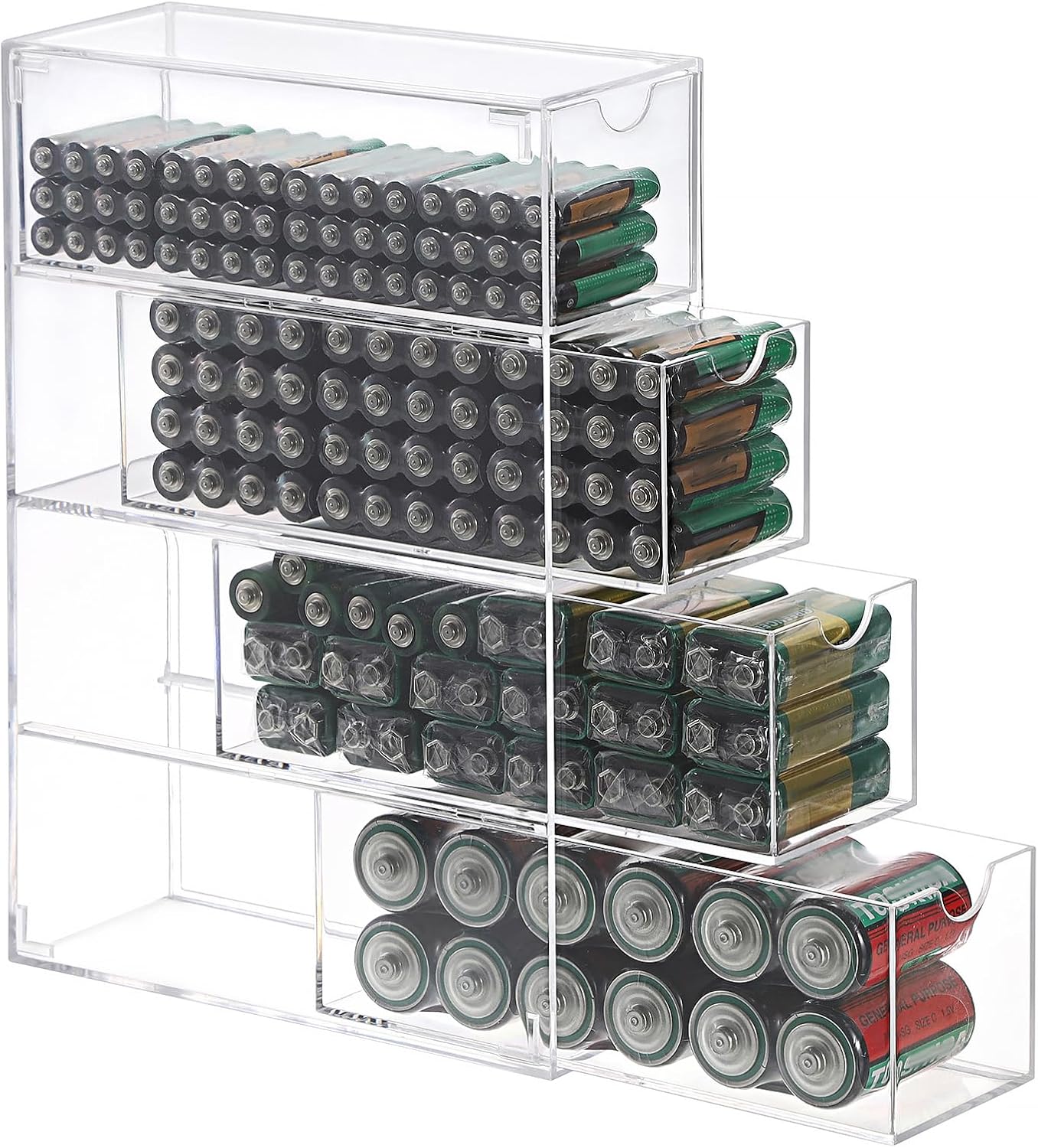 BTSKY Clear Acrylic Battery Organizer