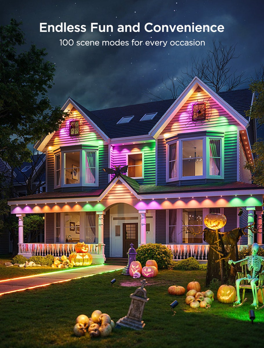 Govee manufacturer example of Halloween permanent outdoor light colors